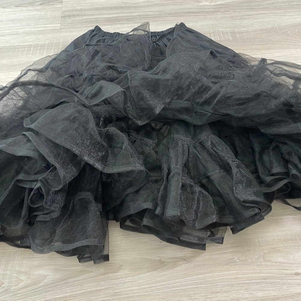 Leg Avenue Women's Skirt Petticoat Costume Sheer Whimsigoth Witchy OS Black - Picture 5 of 6